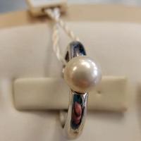 Anello in argento 925 con perla bianca