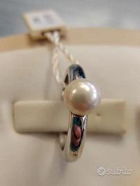 Anello in argento 925 con perla bianca