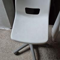 Sedia girevole bianca da bambino-ragazzo