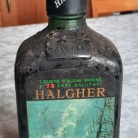 Vecchia bottiglia di amaro Halgher alle alghe 1970