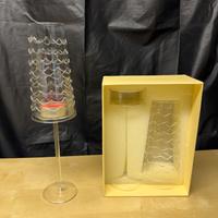 Portacandela in vetro con onde dell'Oca Nera