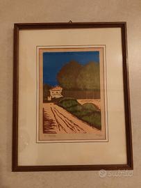 Xilografia originale a colori Alfredo Santella

