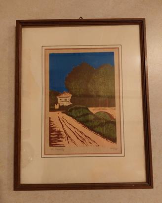 Xilografia originale a colori Alfredo Santella

