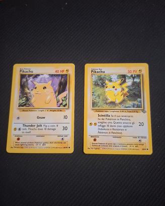 Carte Pokemon Lotto 2 Pikachu Base Set e Jungle