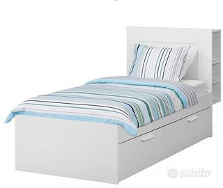 LETTO IKEA BRIMNES 90x200 CONTENITORE E TESTIERA