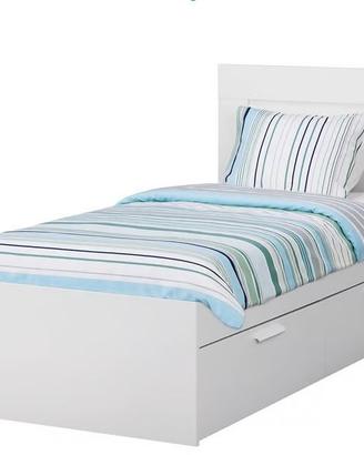 LETTO IKEA BRIMNES 90x200 CONTENITORE E TESTIERA