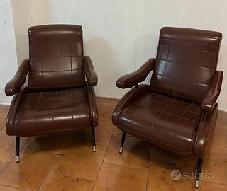 Coppia di poltrone reclinabili N.Pini anni '50/'60