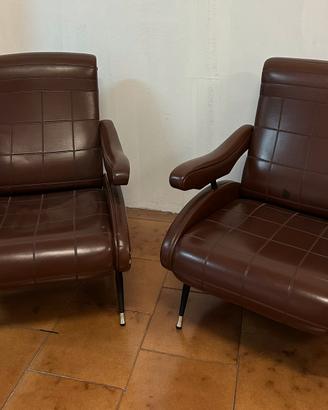 Coppia di poltrone reclinabili N.Pini anni '50/'60