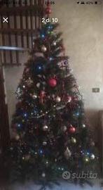 ALBERO DI NATALE REALISTICO 210 CM.  CON  ADDOBBI