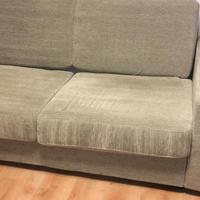 Divano letto in tessuto colore grigio chiaro