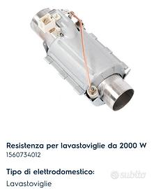 Resistenza cod. 1560734012 lavastoviglie