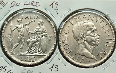 20 lire littore 1927 VI 125€