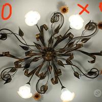 LAMPADARIO ARTIGIANALE IN FERRO BATTUTO