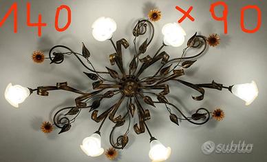 LAMPADARIO ARTIGIANALE IN FERRO BATTUTO