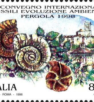 Francobollo IV Convegno Internazionale Fossili
