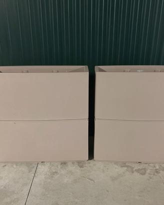 Coppia grandi fioriere alte moderne 77x24 H80 cm