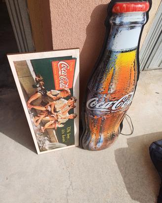 lampada e quadro da muro Coca Cola