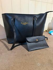 Borsa donna nera elegante con pochette