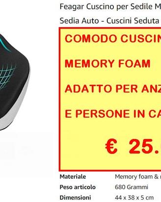 Cuscino ergonomico poltrona - RIBASSATO A 20 EURO