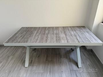 Tavolo da esterno e sedie in alluminio 184x92