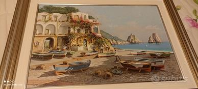 Mario Irace - "Capri" - Olio su Tela 30x45 cm con 
