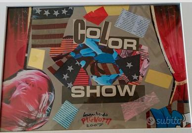 Lamberto Pignotti tecnica mista su cartone 35x50