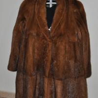 cappotto in pellicia di visone color miele