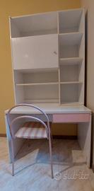 cameretta a ponte bambina,bianca e rosa