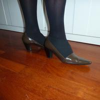 Scarpe eleganti con tacco vernice marrone n°37