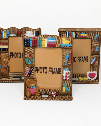 Coordinato 3 portafoto decorativi con orsetti e li