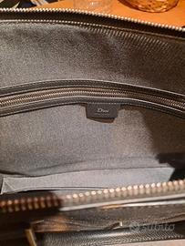 Borsa Dior homme black leather zip briefcase bag