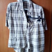 Completo donna a maniche corte a scacchi vintage