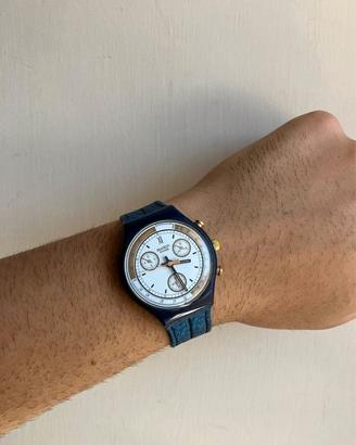 Orologio Swatch Chrono Vintage Blu/Oro