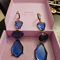 orecchini blu lunghi
