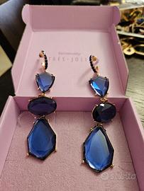 orecchini blu lunghi