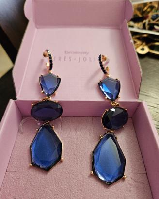orecchini blu lunghi