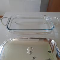 Pirofila in pirex con coperchio silver Plated