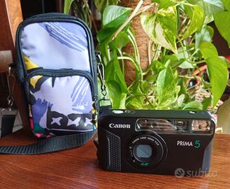 macchina foto vintage CANON PRIMA 5 con custodia