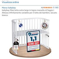 lettino Next to me in legno massello con materasso