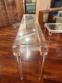 Consolle in plaxiglass e cristallo