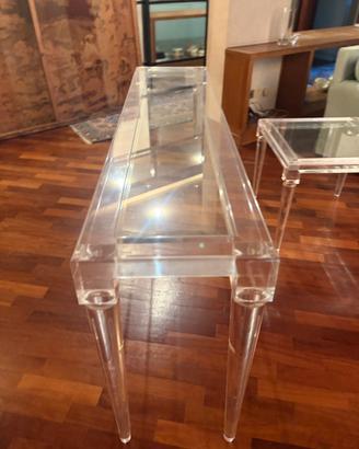 Consolle in plaxiglass e cristallo
