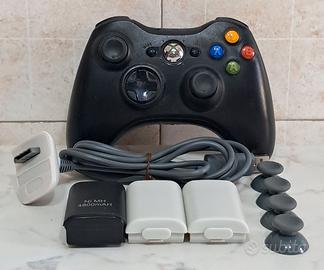 CONTROLLER NERO XBOX 360  + ACCESSORI FUNZIONANTE