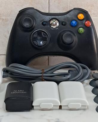 CONTROLLER NERO XBOX 360  + ACCESSORI FUNZIONANTE