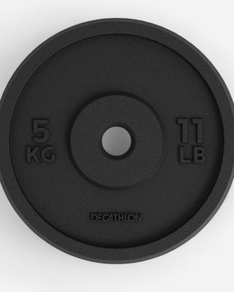 due dischi in ghisa palestra 5kg 28mm