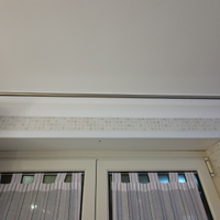 Bastone Tenda acciaio, perline Murano