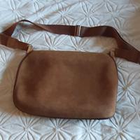 Borsa da caccia in pelle e camoscio