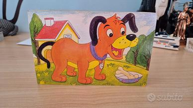 Puzzle cubi di legno animali