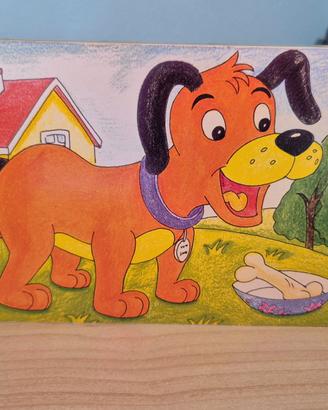 Puzzle cubi di legno animali