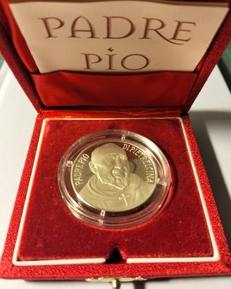 Medaglia commemorativa di Padre Pio argento 