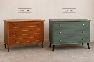 Cassettiera in legno con restyling artigianale